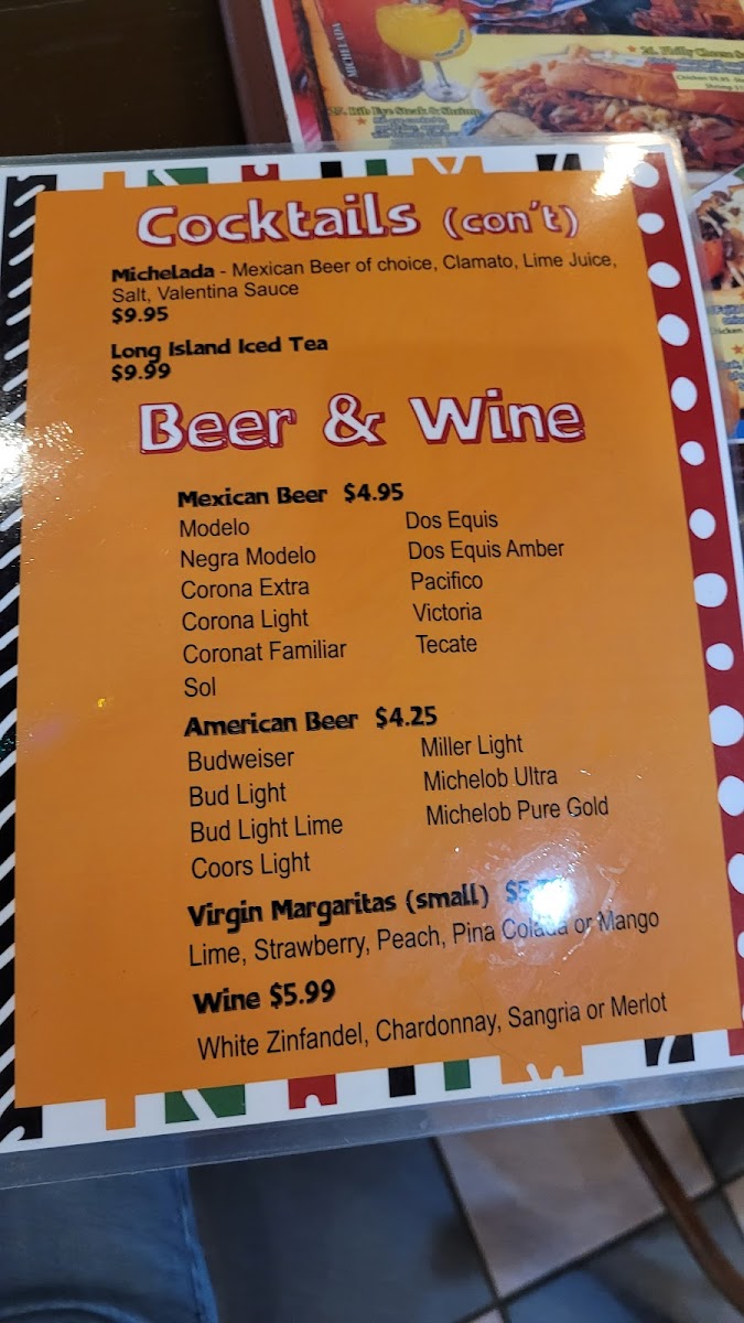 Dos Botellas Mexican Restaurant Menu - Image 5
